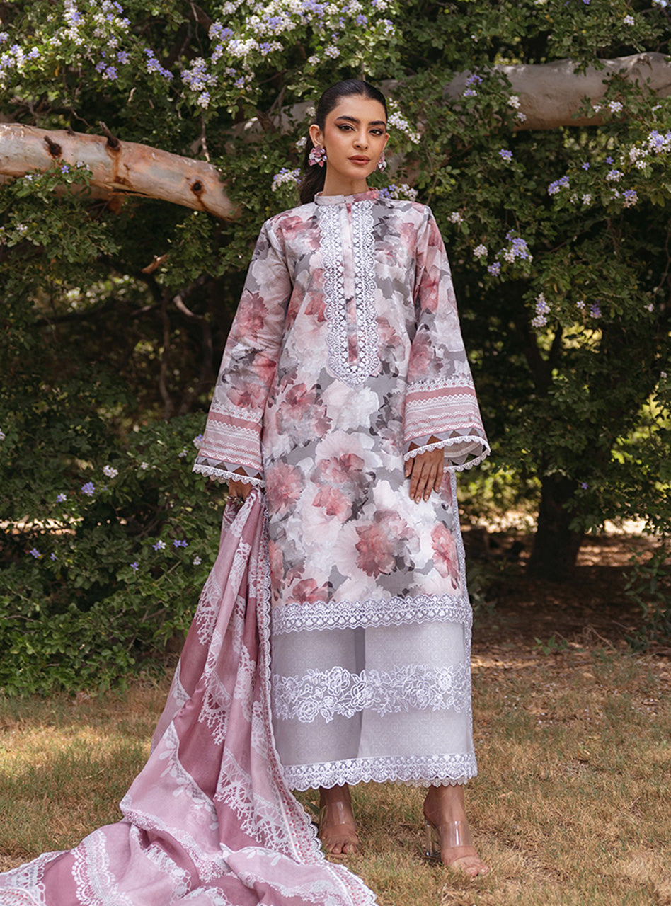 3 Piece Printed and Embroidered Lawn with Lawn Dupatta ZC 02