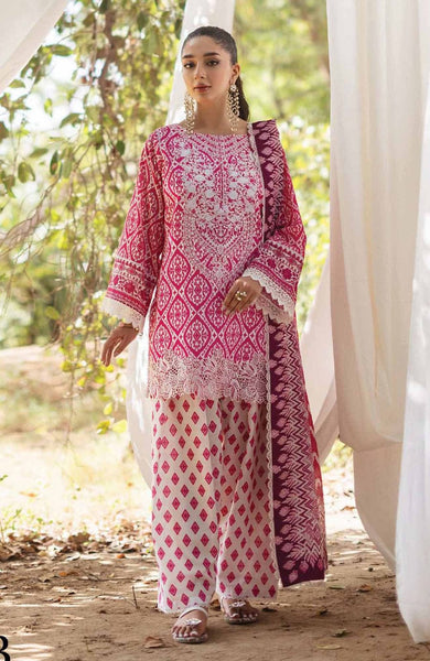 3 Piece Printed and Embroidered Lawn with Lawn Dupatta ZC 10